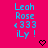 A static image with a bright pink background displays repeated text "Leah Rose + 333 iLy !" in cyan, each followed by a black heart symbol.
