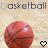 Red basketballs with black lines on a light brown background, each paired with a small heart icon below.
