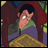 A pixelated 48x48 buddy icon featuring a cartoon character with dark hair and glasses, wearing a purple and green outfit under a red cloak, next to stylized text reading "Anime IM" on a black background.