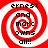 Red and white spiral pattern with black text reading 'ernest and marc owns all!!' in four quadrants.