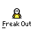 Animated contact sheet of a yellow stick figure character performing various actions across 25 frames, with text "Freak Out" beneath each frame on gray background.