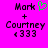 Pixelated text and symbols on a bright pink background with one version featuring a green heart symbol.