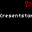 Red pixelated heart symbol above white pixelated text on black background.