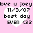 Pixelated pink background with four identical white heart shapes containing text and date, arranged in two of two