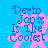 Blue text reading "Devon Jop 25 Is The Coolest" over pink starburst on bright blue background with pixelated animation.