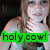 A four- shows a person with light brown hair and a white top, each displaying different green text overlays