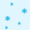 Static image of multiple blue snowflake icons scattered across a light blue background.