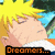 A four- shows a pixelated anime character with spiky yellow hair, closed eyes in the top-left , and open blue eyes in the top-right. The bottom-left features another character holding steaming ramen