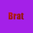 nine identical red 'Brat' text icons on a solid purple background, arranged in three and three