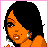 Pixel art contact sheet showing a cartoon woman in orange skin tone with black hair across multiple frames, including text "wats your fantasy" on pink background and question marks.