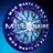 Pixelated circular icon with blue and purple gradient background, central light burst effect, scattered white dots resembling stars or sparkles, and small yellow accents on a dark blue backdrop.