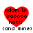Red heart-shaped icon with black pixelated text reading "adam is sooooo hott! (and mine)" displayed in a