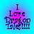 Four identical pixelated text-based icons arranged in a , each displaying "I Love Dragon Ball" with stylized lettering against a blue-to-pink gradient background
