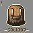 Pixel art of a brown, grime-covered creature face with large white eyes and a wide mouth, set against gray background.