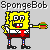 Pixelated SpongeBob SquarePants holding a hamburger, with text labels above each instance showing variations of 'Order' and 'Order Up'.