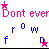 Pixelated text-based buddy icon with pink, blue, and yellow lettering surrounded by stars on a white background.