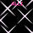 Black background with white diamond-shaped lines forming a pattern, four instances of pink text 'ALLI' positioned at top-left, top-right, bottom-left, and bottom-right