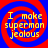 Four identical with red and blue spiral backgrounds display yellow text reading "I make superman jealous" in a pixelated font