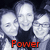 A four- of grayscale group photos with red text overlays: 'Power' top-left, 'Puff' top-right, 'Girls' bottom-left with a heart symbol, and empty bottom-right