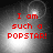 Red pixelated text 'I am such a POPSTAR!' on grayscale background with shifting light effects.