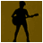 Silhouette of a person playing a guitar against a brown background, with visible motion changes across frames.