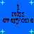 Blue background with light blue plus-shaped stars; black pixelated text reads "I miss everyone" in two , repeated twice