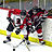 Pixelated hockey scene with two players on ice, blue background text reading "Hokey... The love of my life. Oh I love ABBY LYNN WILLIS too <3".