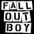 A black-and-white animated contact sheet showing multiple frames of a Fall Out Boy-themed buddy icon with repeated "DANCE" text and the band name in pixelated blocks.