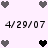 Pixelated heart icons and date text arranged in a pattern on a light background, with some hearts changing color between frames