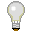 Six pixelated light bulb frames arranged in a 3x2 contact sheet showing sequential illumination states against a gray background.