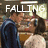A four- animation showing a man and woman in close proximity with text overlays reading FALLING, IN, LOVE
