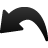 Black curved arrow icon with smooth gradient transitioning from dark to light gray on a solid light gray background.