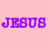 Pixelated text split across two colored backgrounds, with purple letters on pink and light-colored letters on purple.
