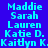 Blue background displays a of names with green highlight bars shifting , showing sequential name selections in pixelated text