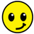 Two yellow circular faces with black outlines, one smiling normally and the other winking.