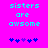Pixelated cyan text on bright pink background reads "sisters are awesome" with five blue and purple heart symbols below.