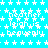Pixelated cyan background with white stars and repeated text 'Heather Leigh is heavenly' in a pattern, with a gray rectangle in the bottom-right corner