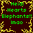 Green text on dark brown background with yellow pixelated border, repeating 'Heidi Hearts Elephants!! Imao' in four identical quadrants.