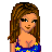 A 4x4 contact sheet of a pixel art animated buddy icon featuring a female character in blue starry pajamas with yellow crescent moon and stars, showing different body parts across frames and overlaid text lyrics.