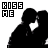 Silhouette of two figures kissing with 'KISS ME' text above; pink accents change across frames.