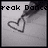 Two side-by-side pixelated frames show a heart outline with smoke above it; the left frame has 'reak Danc' text while the right shows 'Not Hearts'.