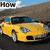 Yellow sports car in front of brown hills with blue sky, text changes across six