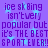 Purple background with light blue stars and repeated purple text reading "ice skating isn't very popular but it's THE BEST SPORT EVER!" in a pixelated font.
