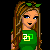 Pixel art contact sheet showing a green-dressed female character with long brown hair and leaf headband, alongside text reading "Queen of GREEN!" in bright green letters on black background.