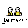 Animated contact sheet of a pixel art character performing a haymaker punch sequence with multiple frames showing motion and impact effects.
