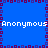 Blue background with purple pixelated border and repeated white text 'Anonymous' in two horizontal lines.