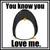Static pixel art icon with rounded black border, white background, and text reading 'They know you' above a circular face shape.