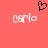 A static image with a solid coral background featuring two identical pixelated white text instances and one black heart symbol above them.