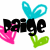 Two side-by-side pixelated images of the name 'Paige' with bunny ears, pink hearts, and green leaves; left image has black text, right has brown text.