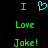 Green text and cyan heart symbol on black background with repeated 'I Love Joke!' layout.